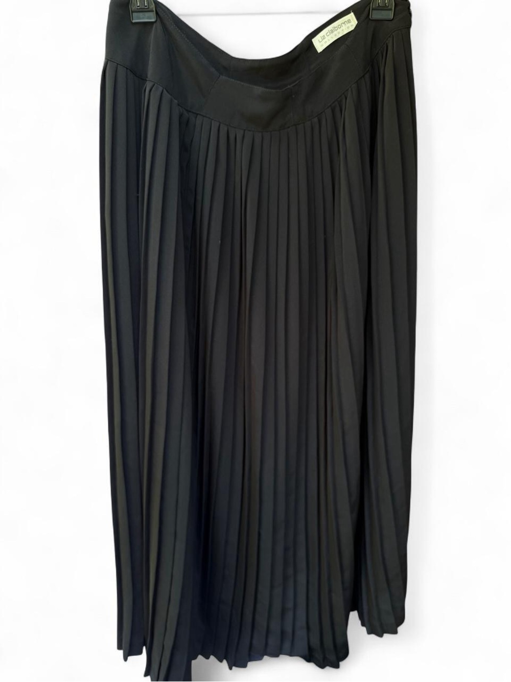 Vintage Liz Claiborne Black Pleated Maxi Skirt 12
